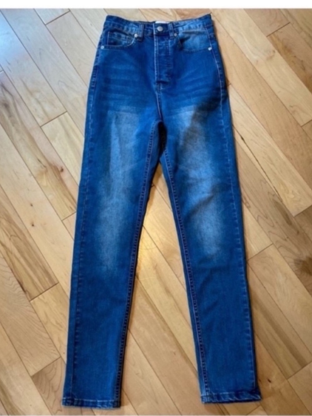 Showpo high waisted skinny straight leg jeans sz zero (0)